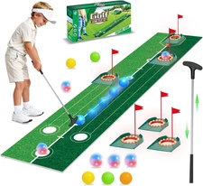 VATOS Golf Putting Set for Kids - Light up Golf Game Toys with Putting Mat, Putt