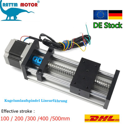 【DE】CNC Kugelumlaufspindel Linearführung Linearantrieb 100mm-500mm+Nema23 Motor