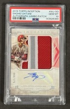 2019 Topps Inception Shohei Ohtani Jumbo Patch Autograph 98/125 Gem Mint PSA 10