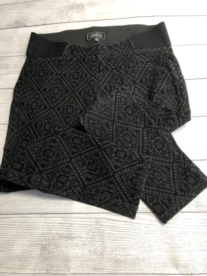 One 5 One Leggings Mujer Grandes Negro Gris Jacquard Tejido Tiro Alto Pantalones Elásticos Foto 3 de 4