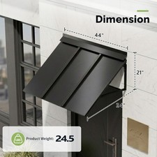 44 X 24 Metal Door Awning Heavy Duty Powder-coated Rain Snow Protection 44 X 24 Metal Door Awning Heavy Duty Powder-coated Rain Snow Protection