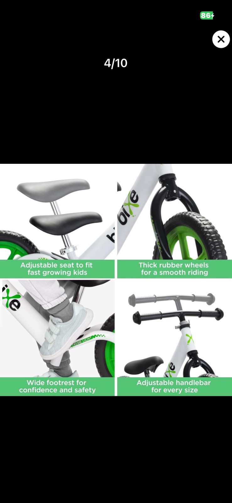 Bixe Aluminum Balance Bike for Kids and Toddlers - (Lightweight - 4LBS) - Toddle thumbnail 2