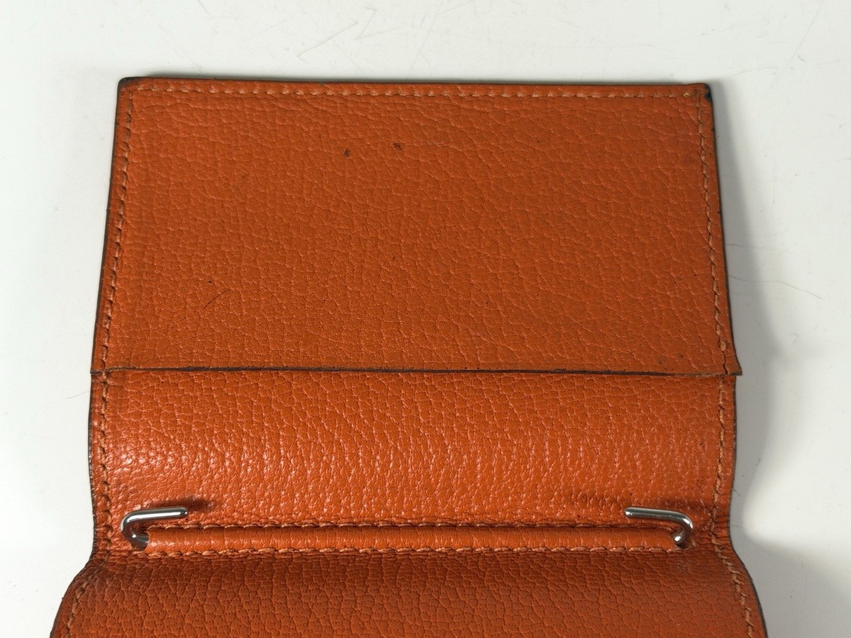 HERMES Orange Leather Small Agenda Planner Cover - Made in France