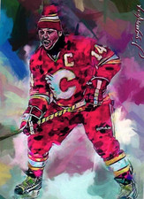 Theo Fleury Authentic 2019 Artist Signed Limited Edition Art Print Card 49 of 50