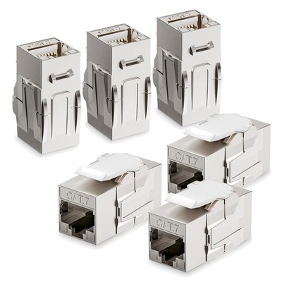 RJ45 Kupplung Cat7 6er Pack Ethernet Netzwerkverbindung 10Gbps vergoldet