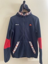 Ellesse Vintage Fleece Hooded Full ZIP Sweater- Small- EUC