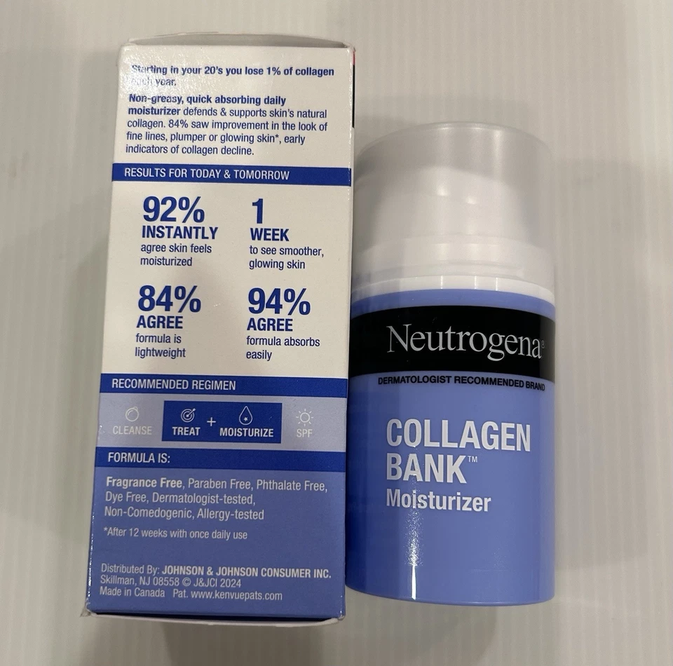Banco de colágeno Neutrogena crema hidratante 2 fl. oz | Bakuchiol, piel brillante y regordeta NUEVO Foto 2 de 4