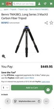 Benro TMA38CL Long Series 3 Mach3 Carbon Fiber Tripod  Manfrotto MHXPRO-3WG