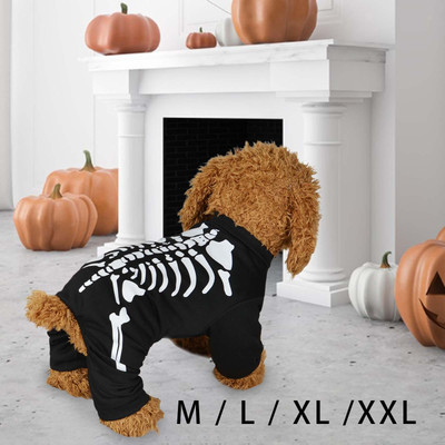 Halloween Skeleton Dog Costume, Pet Halloween Costume