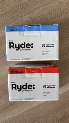 2 packs RYDE: Ryde: Energize Shot | Tropical Flavor | Green Tea Caffeine,Taurine