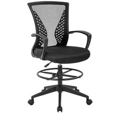 Drafting Chair Tall Office Standing Desk 23L 22W 48H, Black