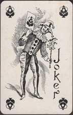 Playing Cards JOKER Single Card Old Vintage ** SMILING JESTER MAN ** 534