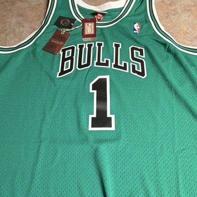 Mitchell & Ness Chicago Bulls Derrick Rose #1 Green NBA Basketball