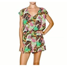 Show Me Your Mumu Paisley Print V Neck Romper Mini small