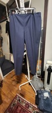 Lafayette 148 New York NWT Navy Blue Cotton Straight Cut Pants 16