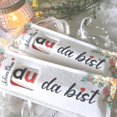 Gastgeschenk Mitbringsel 2er Hochzeit Geburtstag Kommunion Schön das du da bist.