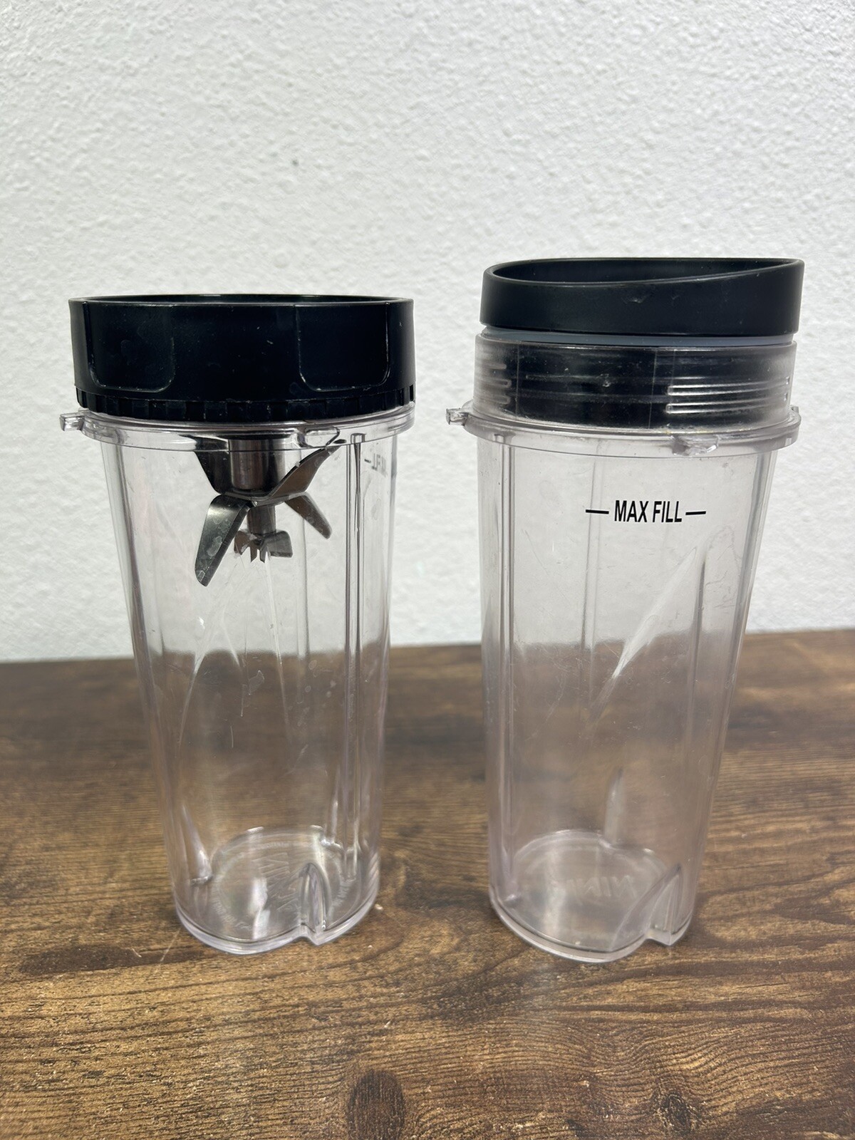 Lot of 2 Ninja Blender BL770 Single Serve 16 oz Blender Cups With Lid & Blade