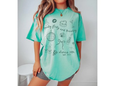 30th Birthday Thirty Flirty And Comfort Tee Funny
