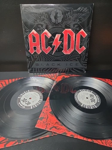 Ac/Dc Black Ice 2lp Vinyl 2008 1st 'Sterling'Press Gatefold/2 Inserts EX/NM- Wax