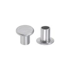 200Pcs 3mm x 4mm Aluminum Flat Head Semi-Tubular Rivets Silver Tone
