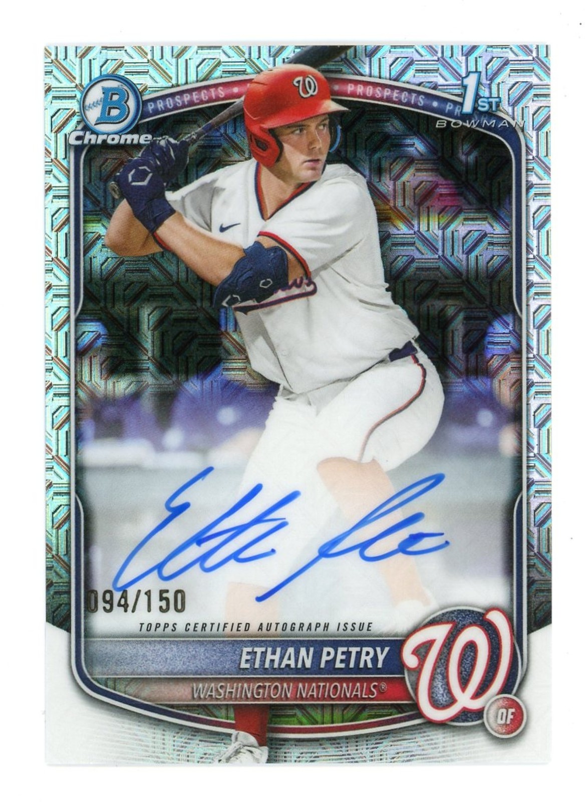 2025 Bowman Draft #CPA-EP Ethan Petry 1st Chrome Auto HTA Choice Refractor /150