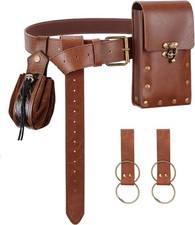 Renaissance Medieval Belt Pouch Set - Renaissance Accessories with Pirate Belt
