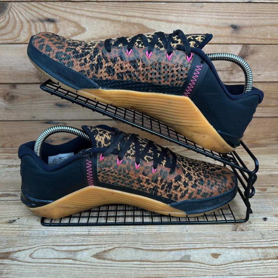 Nike Trainers Womens Size UK 8 Metcon 6 Black Leopard Print Crossfit Gym Hyrox - Image 2 of 4