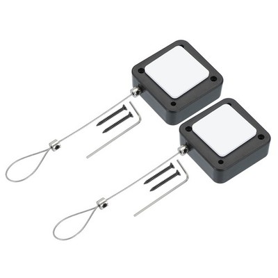 2Pack Retractable Remote Control Tether 5ft Black Lock Buckles