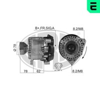 Lichtmaschine Generator Lima Era 210366A FüR Ford 14V Tourneo Connect Transit 1