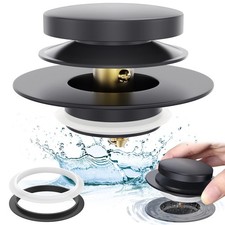 Matte Black Universal Tip Toe Tub Stopper Replacement, Pop Up