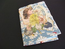 Fabric Junk Journal, Daily Planner, Scrapbook, Handmade Blank Journal 4"x5"x6"x5