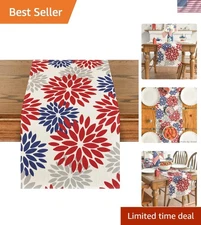 Vibrant Red Floral Pinnata Table Runner - Perfect for Holidays 13x72 Inch