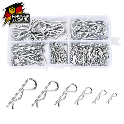 100Pcs Splinte Federstecker 2Mm, R-Clips Splint Sortiment Verzinkt, Federsplinte