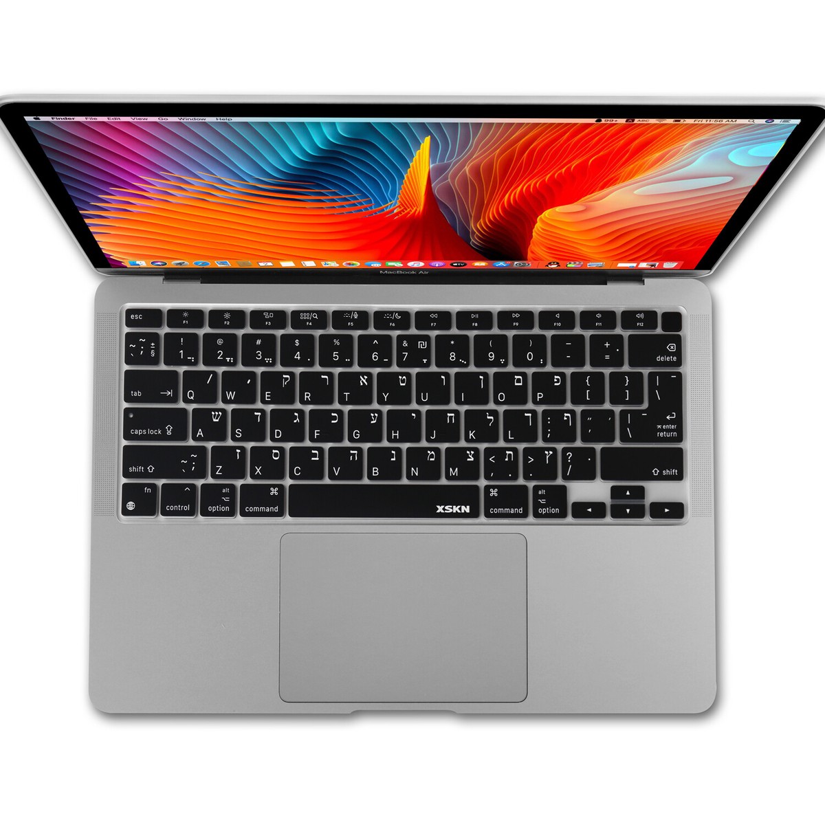 XSKN Hebrew Keyboard Cover for 2020 Macbook Air 13.3 with Touch ID