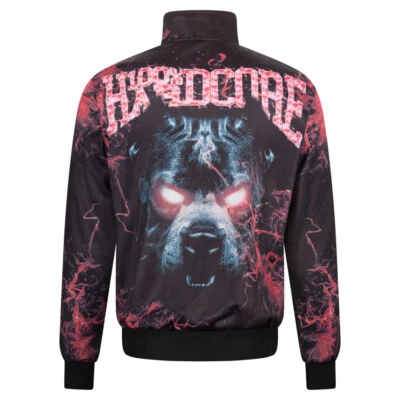 100% HARDCORE Trainingsjacke "Flaming Dog" | Black / Red | Gabber