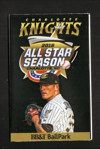 Charlotte Knights--Erik Johnson--2016 Pocket Schedule--BB&T--White Sox Affiliate