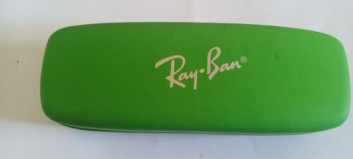 Ray Ban Eyeglasses Sunglasses HARD Case Clam Shell GREEN Hinged Felt Lined Pink - Afbeelding 1 van 4