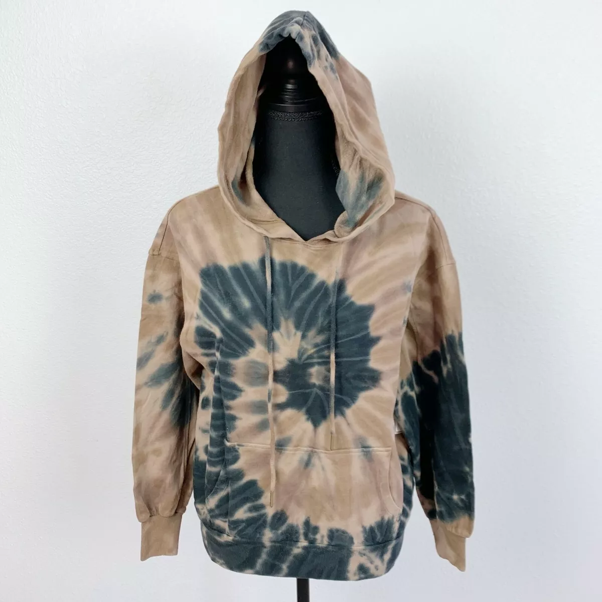 NWT BP Brown Black Tie Dye Hoodie Hooded Sweatshirt Size XXS
