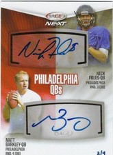 2012 SAGE AUTOGRAPH  RC NICK FOLES /MATT BARKLEY #2/4 nrmt-mt or bet