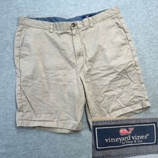 Vineyard Vines Shorts Men 40 Beige Khaki Breaker Chino Twill Stretch Lightweight