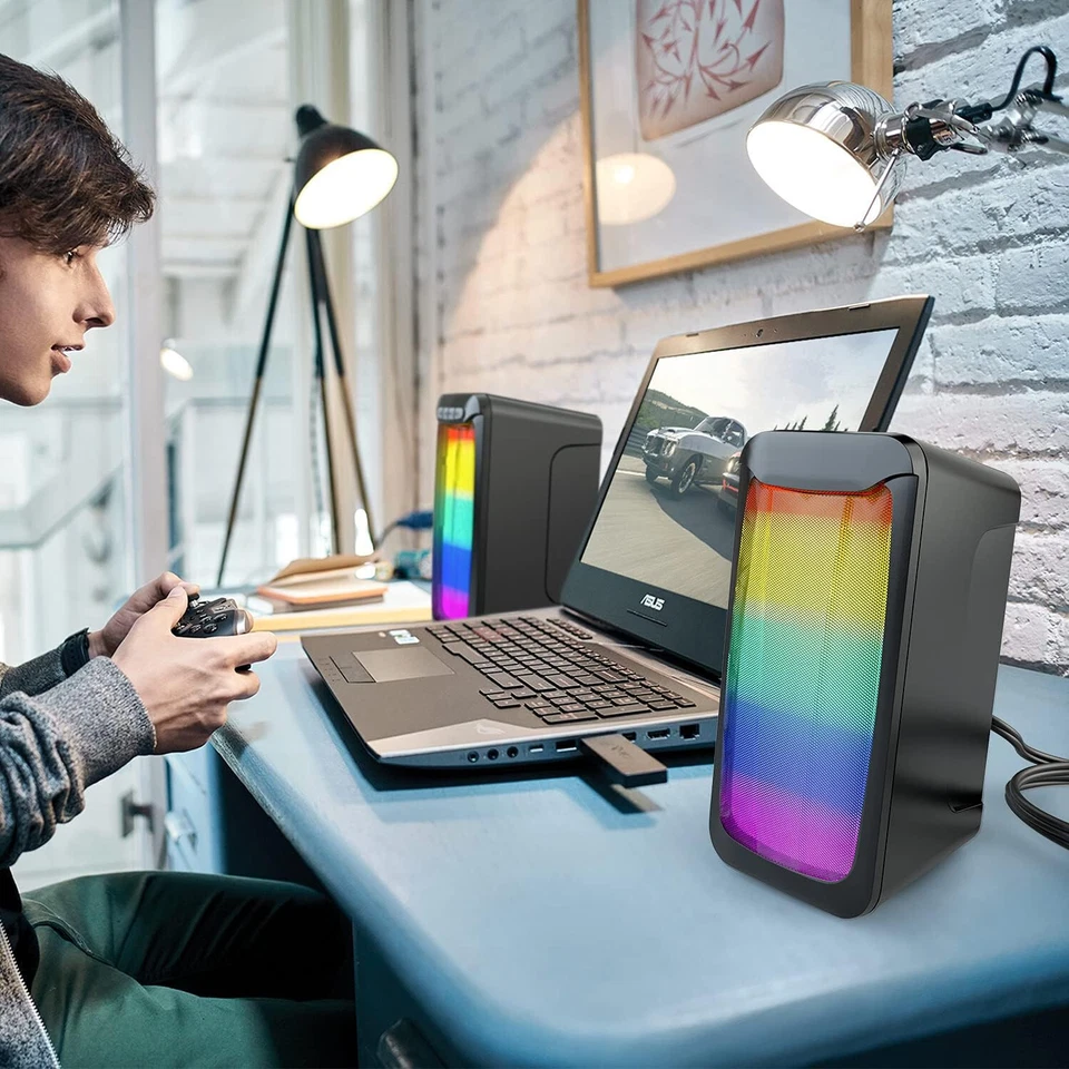 Smalody Computer Lautsprecher für Gaming mit LED USB Bluetooth NEU mit Garantie