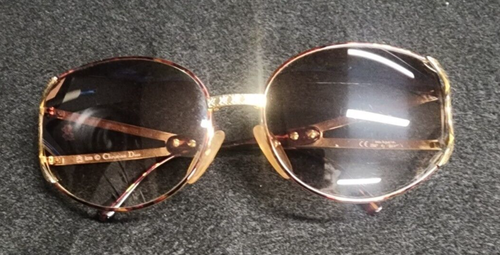 Great Vintage Christian Dior Sunglasses Brown Gold Tortoise Shell Style In Gucci