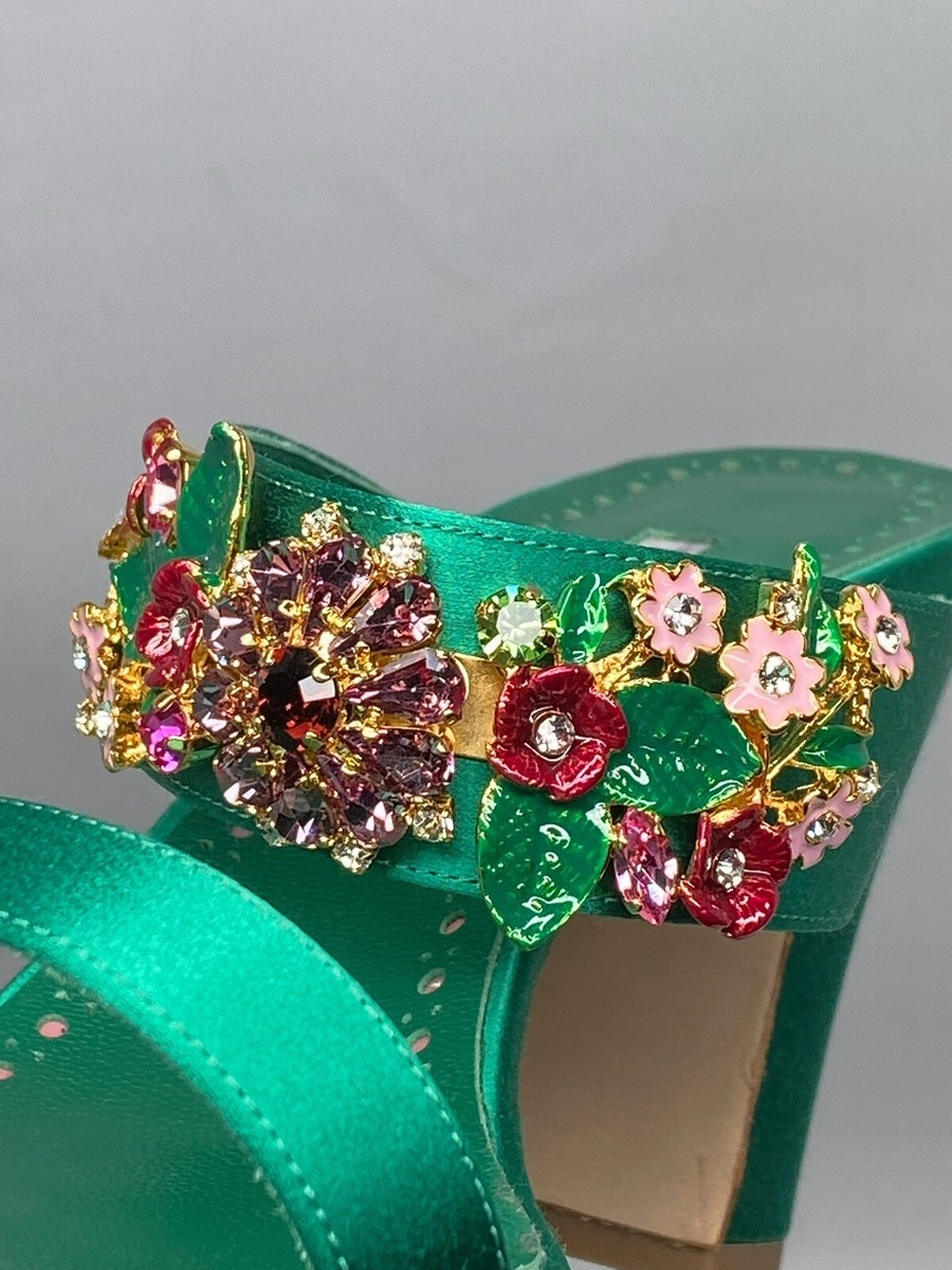 Manolo Blahnik 90MM Embellished Satin Mules size 39 | eBay