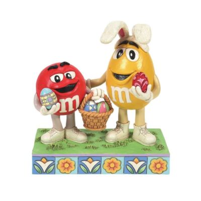 Jim Shore M&M'S Red & Yellow M&M With Easter Basket & Eggs Figurine 6014812