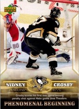 2005-06 -Sidney Crosby- Upper Deck Phenomenal Beginning Rookie Hockey Card #9