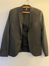 H&M Divided Mens Dark Grey Suit Jacket Worn Once Sz 46 Great Condition