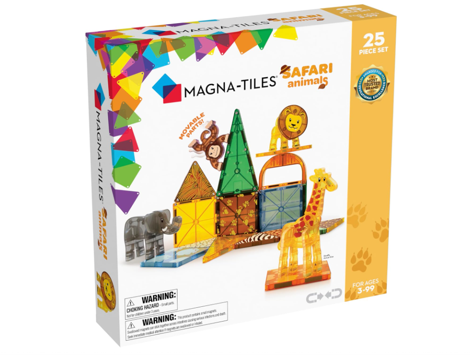 MAGNA-TILES Safari Animals 25-Piece Magnetic Construction Set - Free Shipping