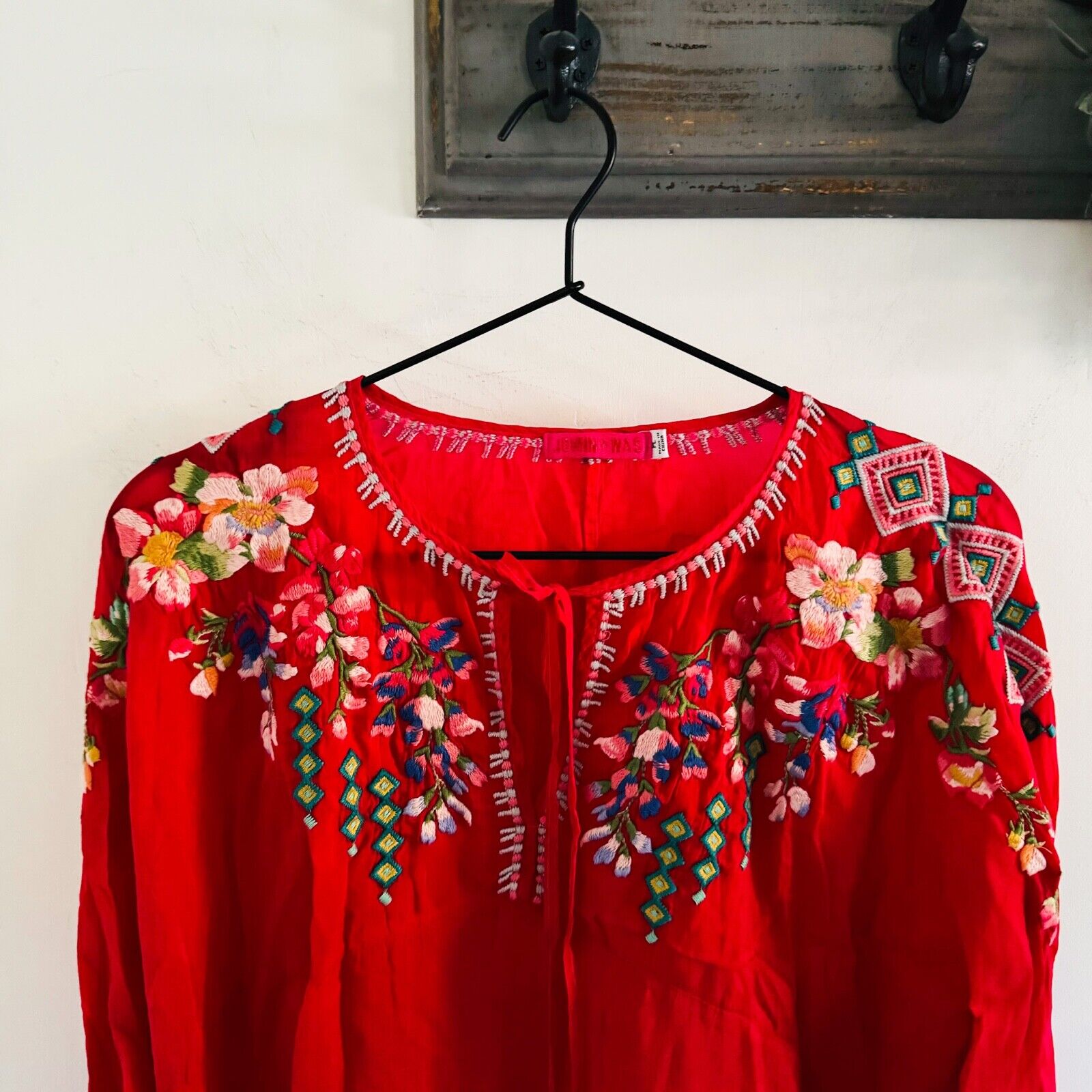Johnny Was Pink Embroidered Vanessa Tunic Blouse … - image 2