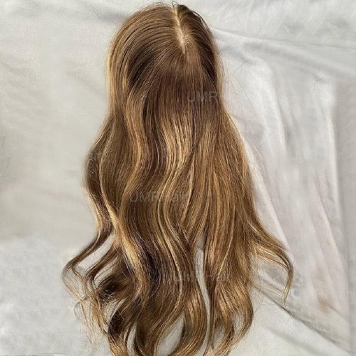5X6inch Silk Base Toupee European Virgin Human Hair Topper For Women Balayage - Picture 2 of 5