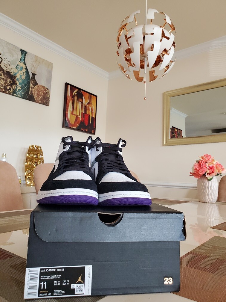 Nike Air Jordan 1 Mid SE Purple High Low 852542 105 Sz 11 | eBay